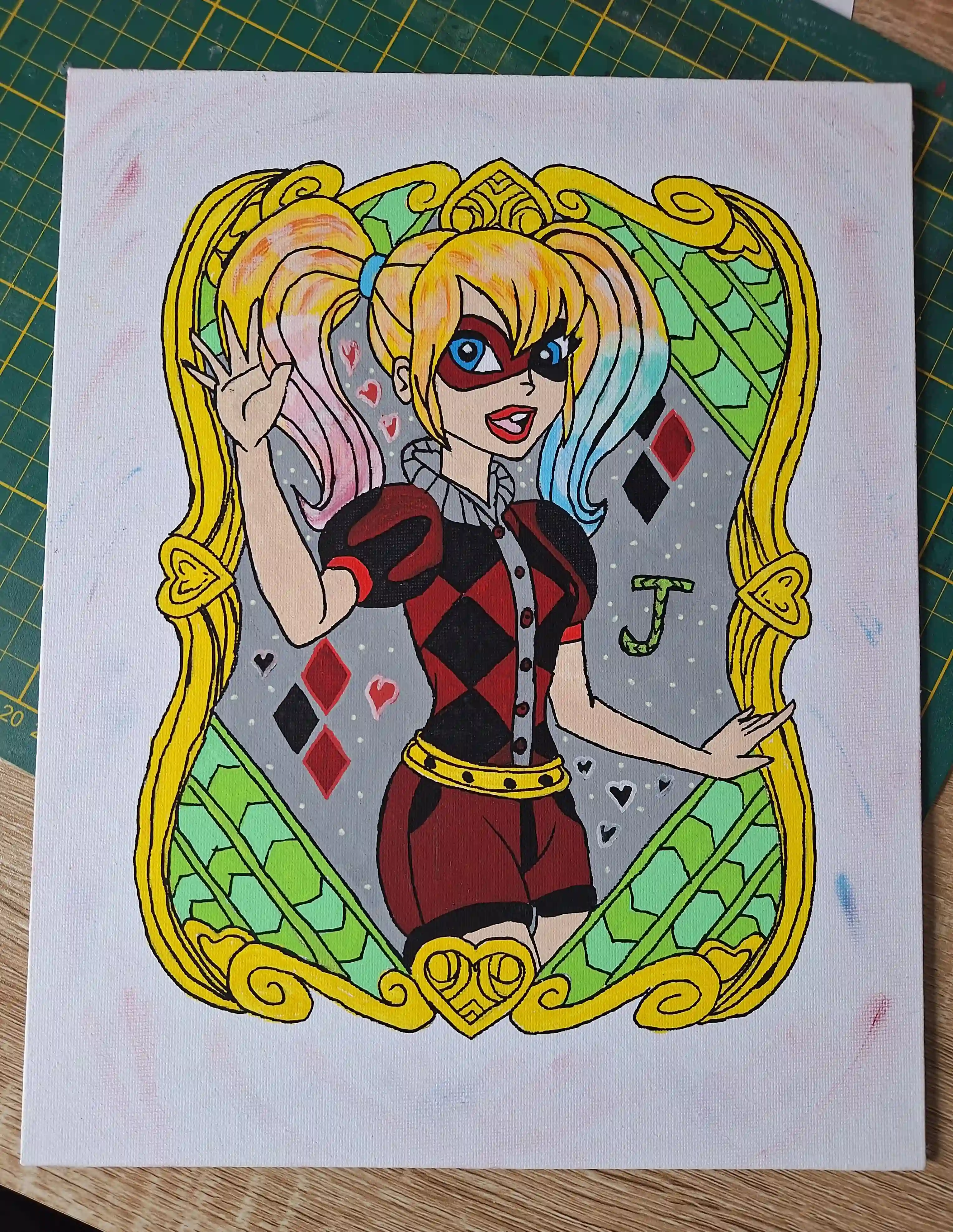 Tableau Harley Quinn peint à la main